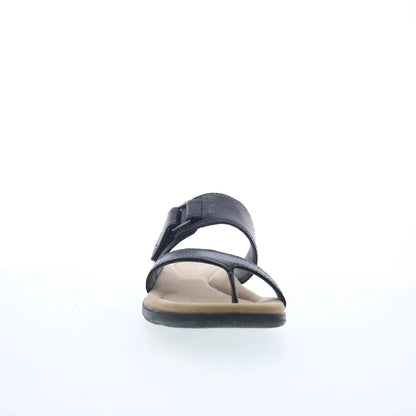 Clarks Elizabelle Way 26177929 Womens Black Leather Flip-Flops Sandals Shoes
