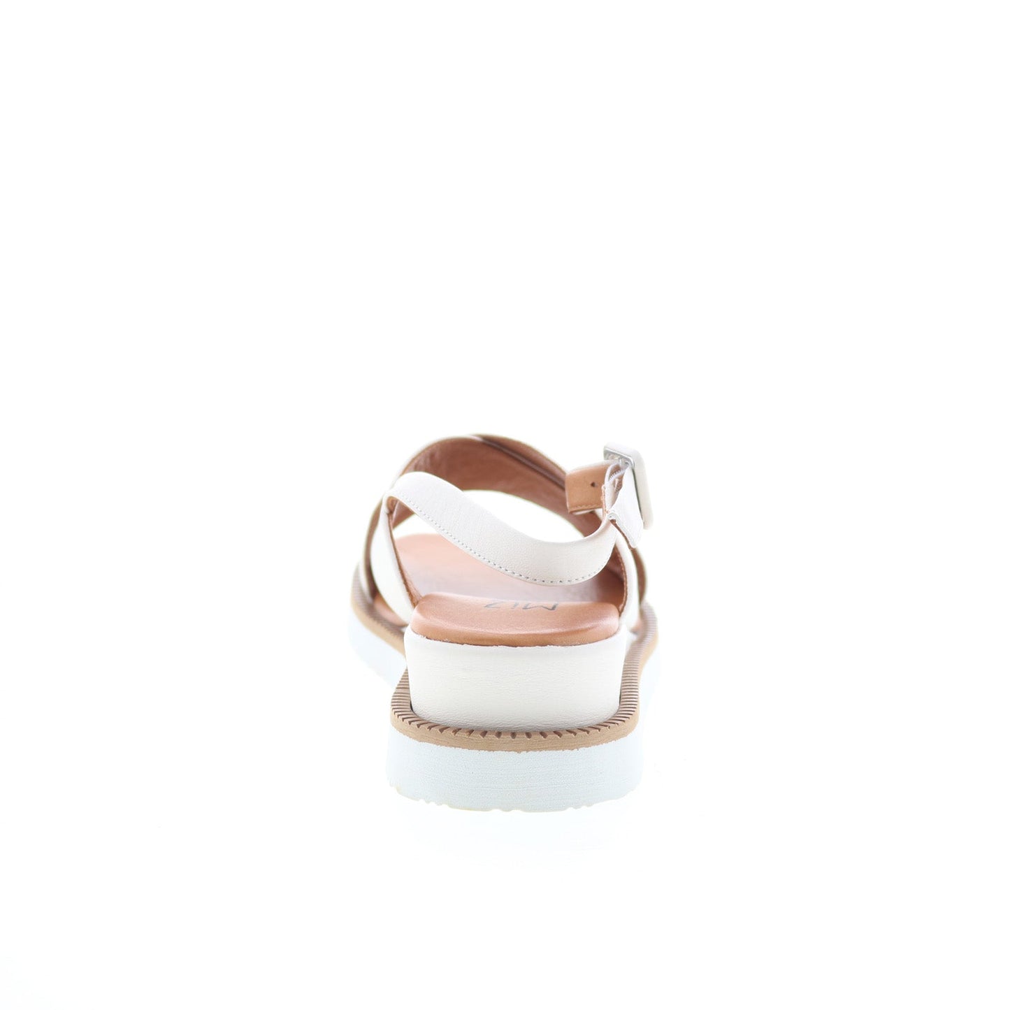 Miz Mooz Ella Womens White Leather Hook & Loop Slingback Sandals Shoes