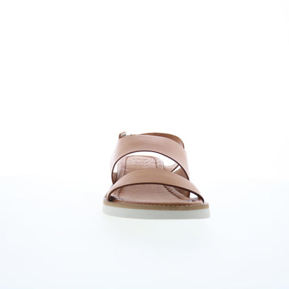 Miz Mooz Elliot Womens Brown Leather Hook & Loop Strap Sandals Shoes