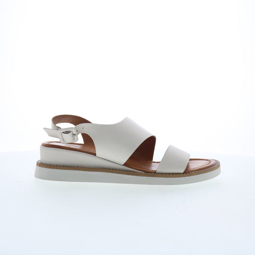 Miz Mooz Elliot Womens Beige Leather Hook & Loop Strap Sandals Shoes