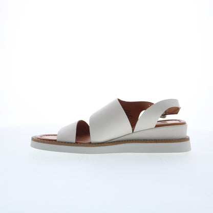 Miz Mooz Elliot Womens Beige Leather Hook & Loop Strap Sandals Shoes