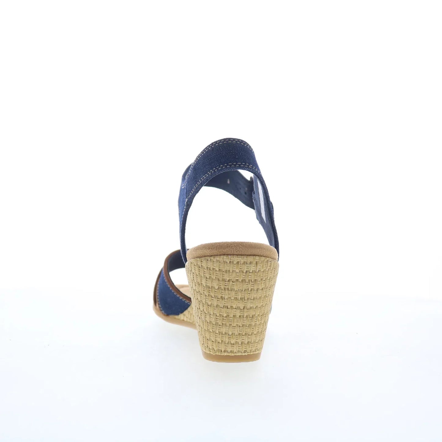 Clarks Emmalae Iris 26181666 Womens Blue Canvas Wedges Sandals Shoes