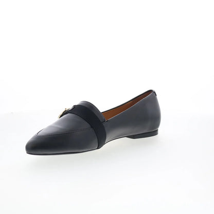 Trotters Emmett T2358-001 Womens Black Leather Slip On Loafer Flats Shoes