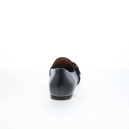 Trotters Emmett T2358-001 Womens Black Leather Slip On Loafer Flats Shoes
