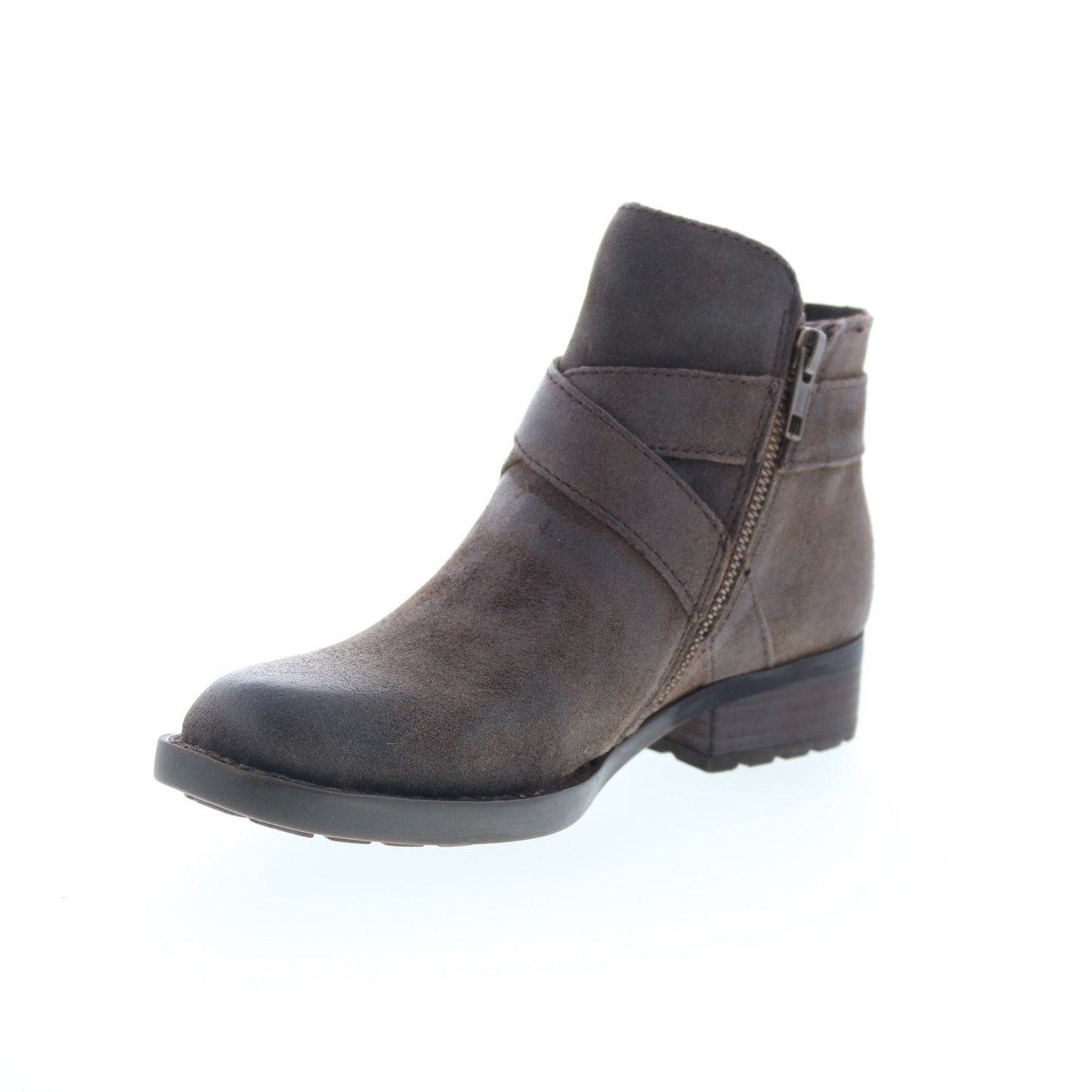 Born Trinculo F11417 Womens Gray Leather Zipper Ankle & Booties Boots
