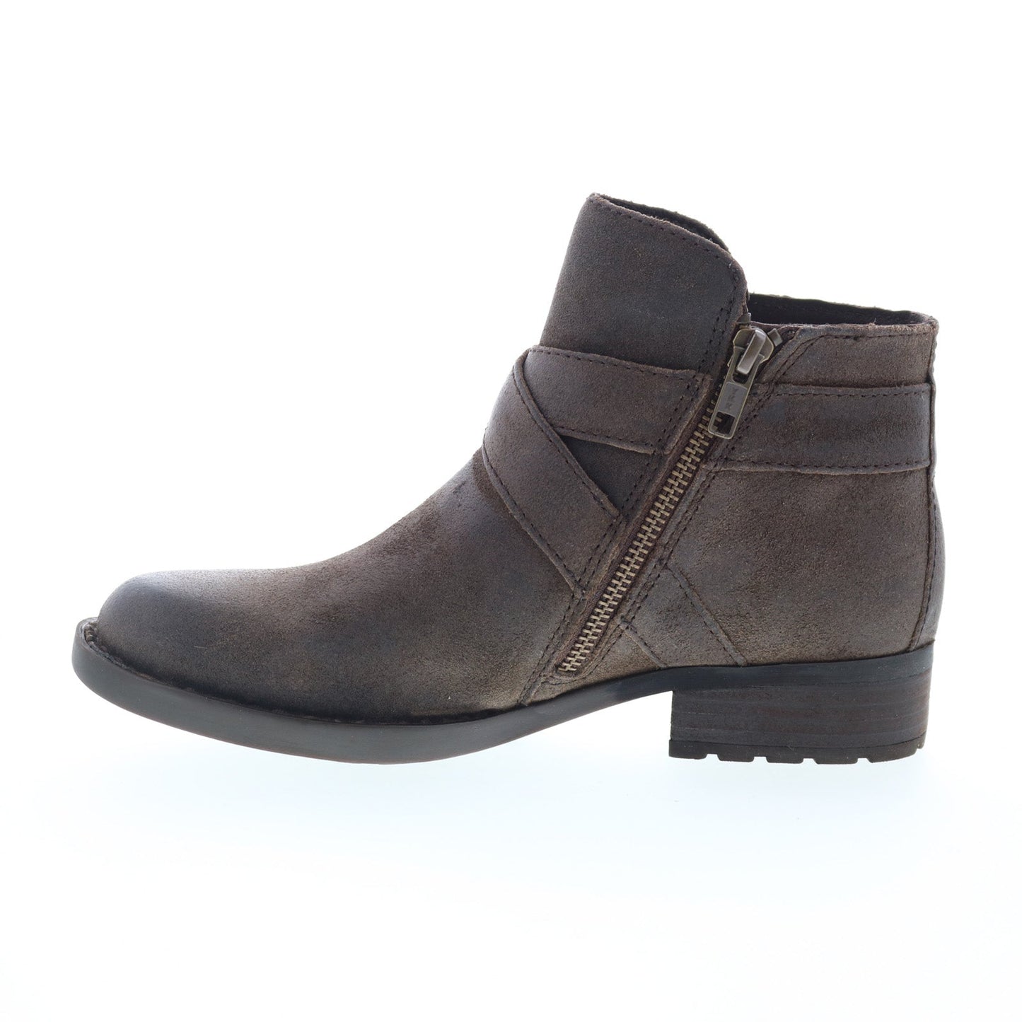 Born Trinculo F11417 Womens Gray Leather Zipper Ankle & Booties Boots