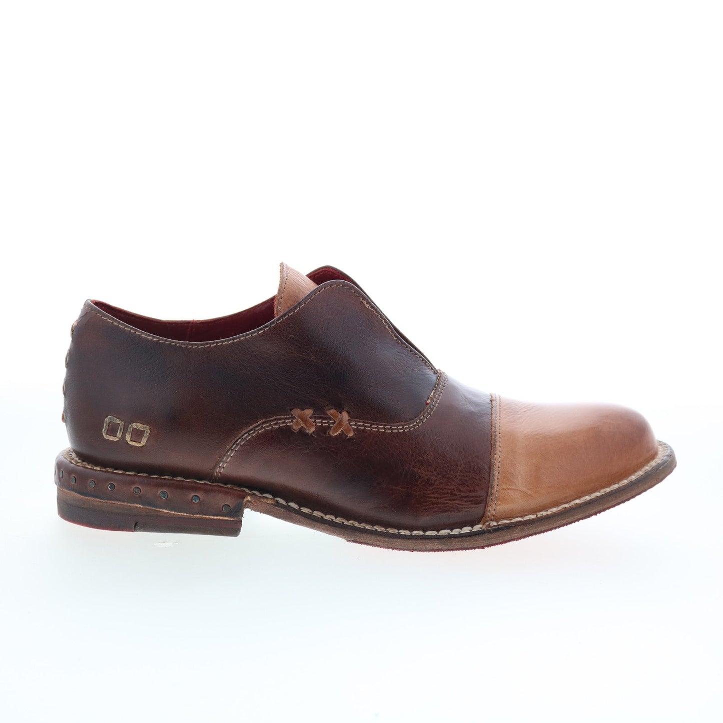 Bed Stu Rose F321135 Womens Brown Leather Slip On Oxford Flats Shoes