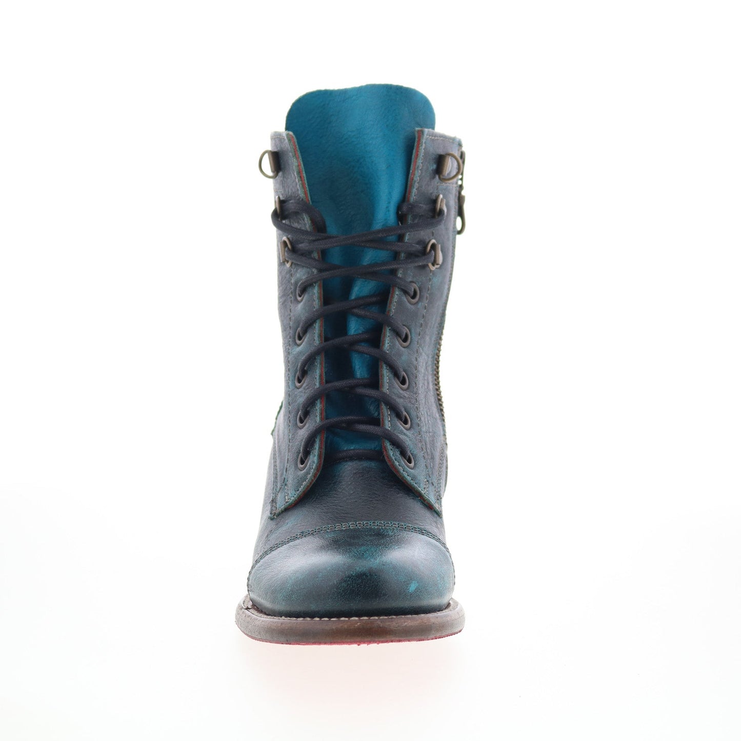 Bed Stu Judgement F385001 Womens Blue Leather Lace Up Ankle & Booties Boots