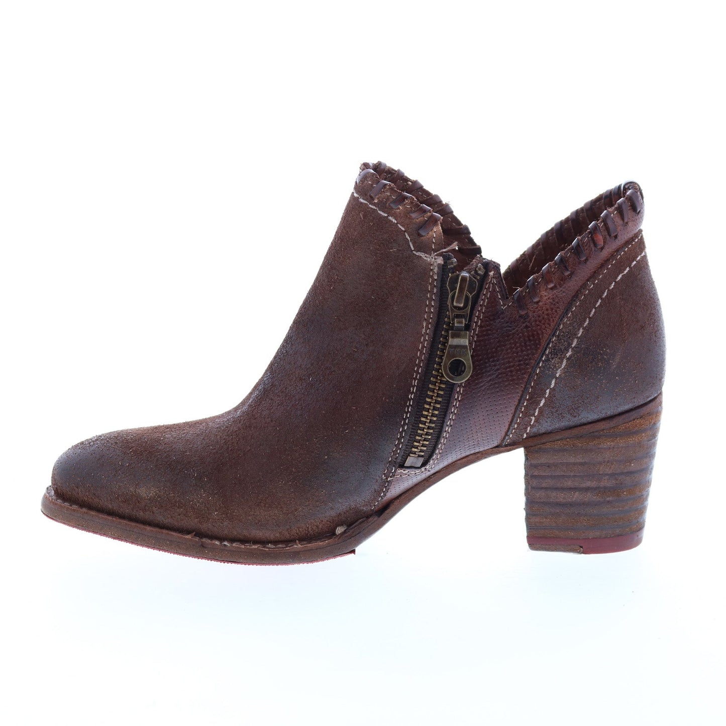 Bed Stu Carla F393009 Womens Brown Leather Zipper Ankle & Booties Boots