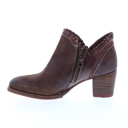Bed Stu Carla F393009 Womens Brown Leather Zipper Ankle & Booties Boots
