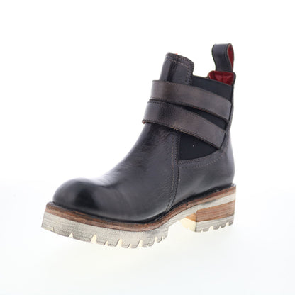 Bed Stu Ginger F393019 Womens Black Leather Hook & Loop Casual Dress Boots