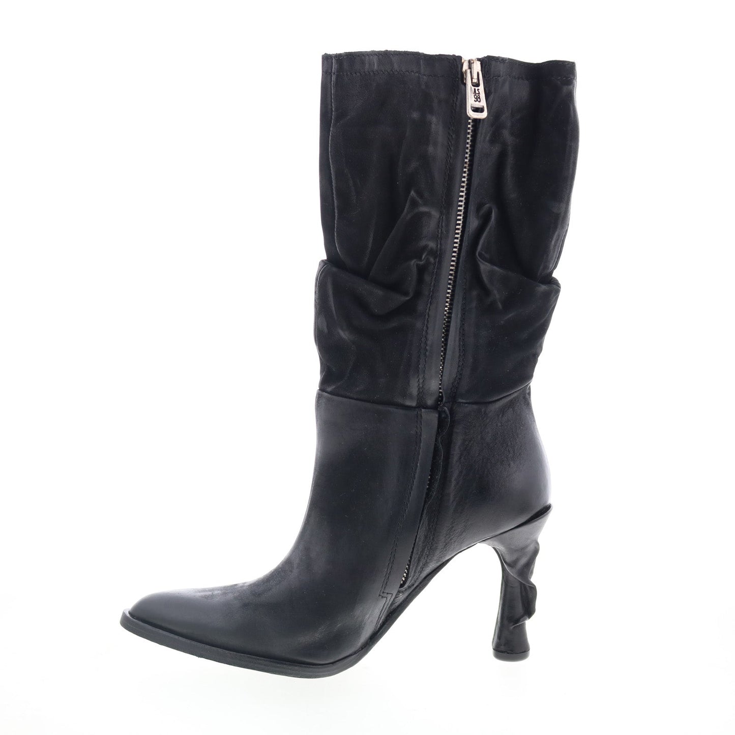 A.S. 98 Faron Womens Black Leather Zipper Casual Dress Boots