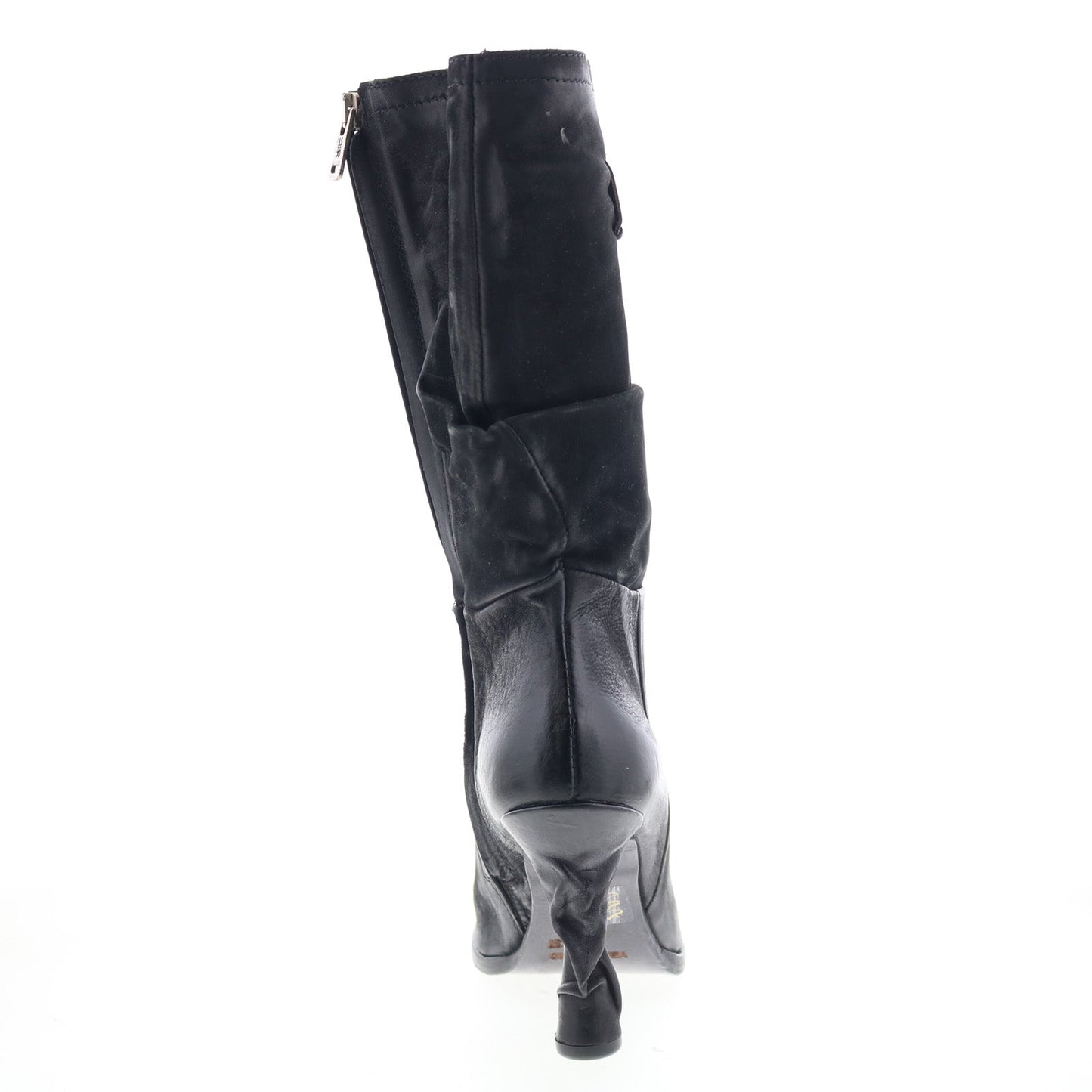 A.S. 98 Faron Womens Black Leather Zipper Casual Dress Boots