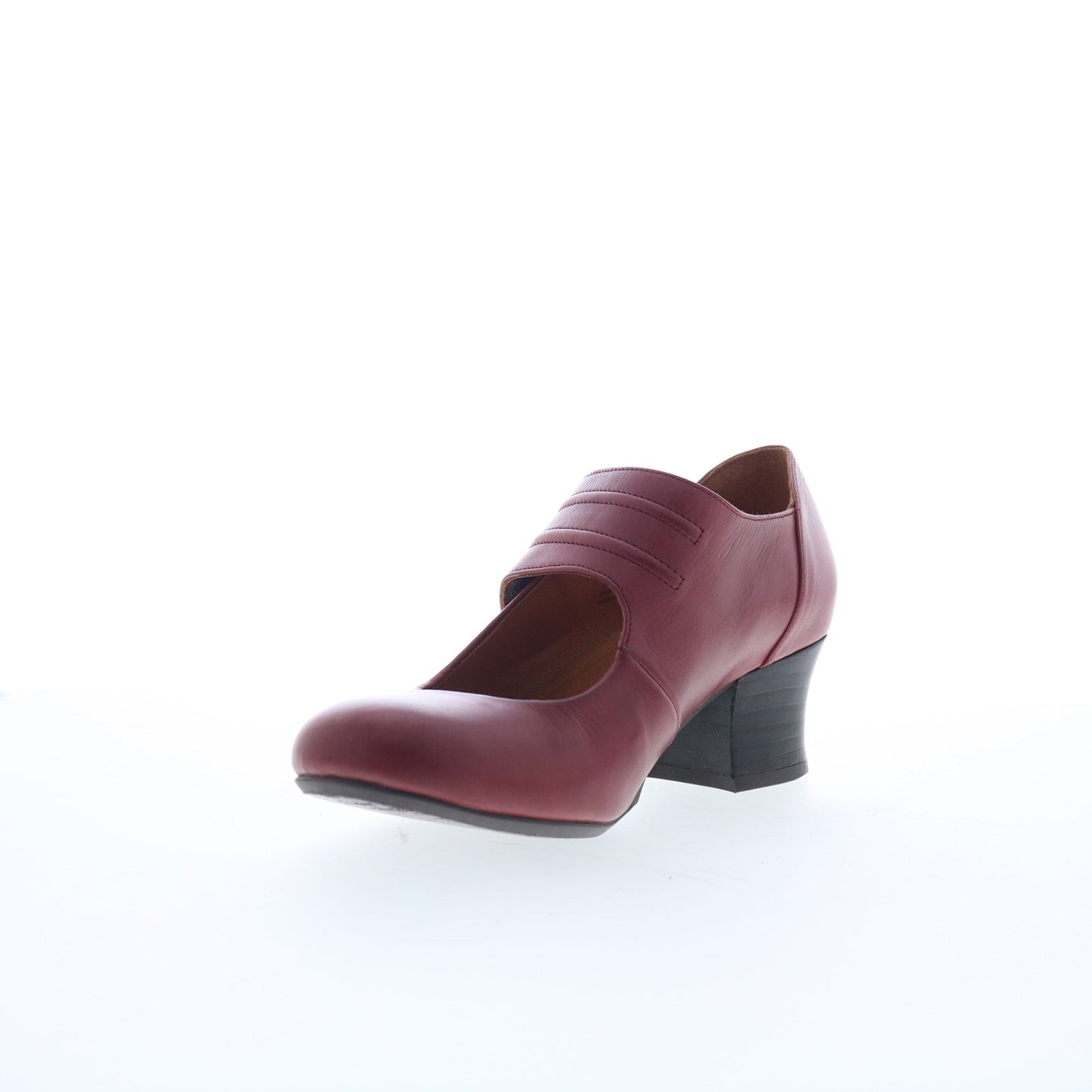 Miz Mooz Fayth Womens Burgundy Leather Slip On Pumps Heels Shoes