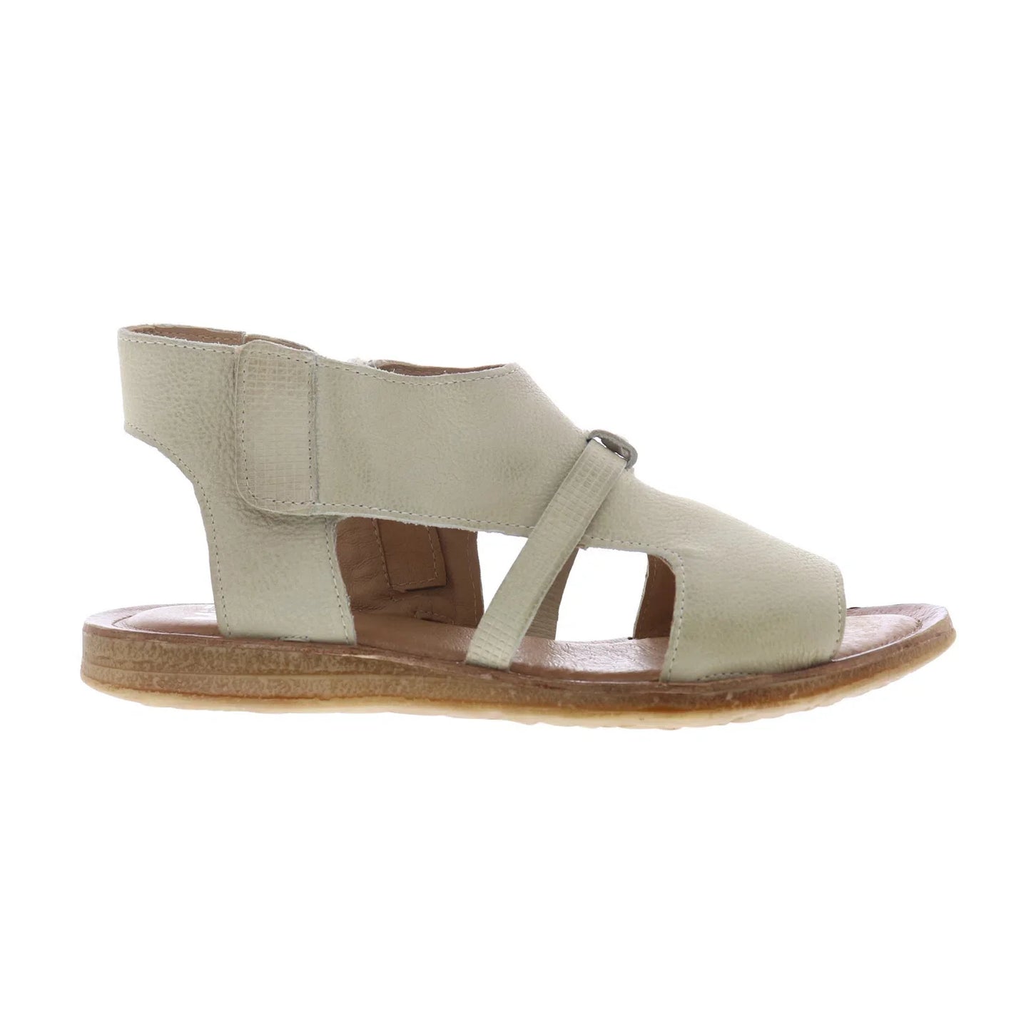 Miz Mooz Finnley Womens Beige Leather Zipper Strap Sandals Shoes