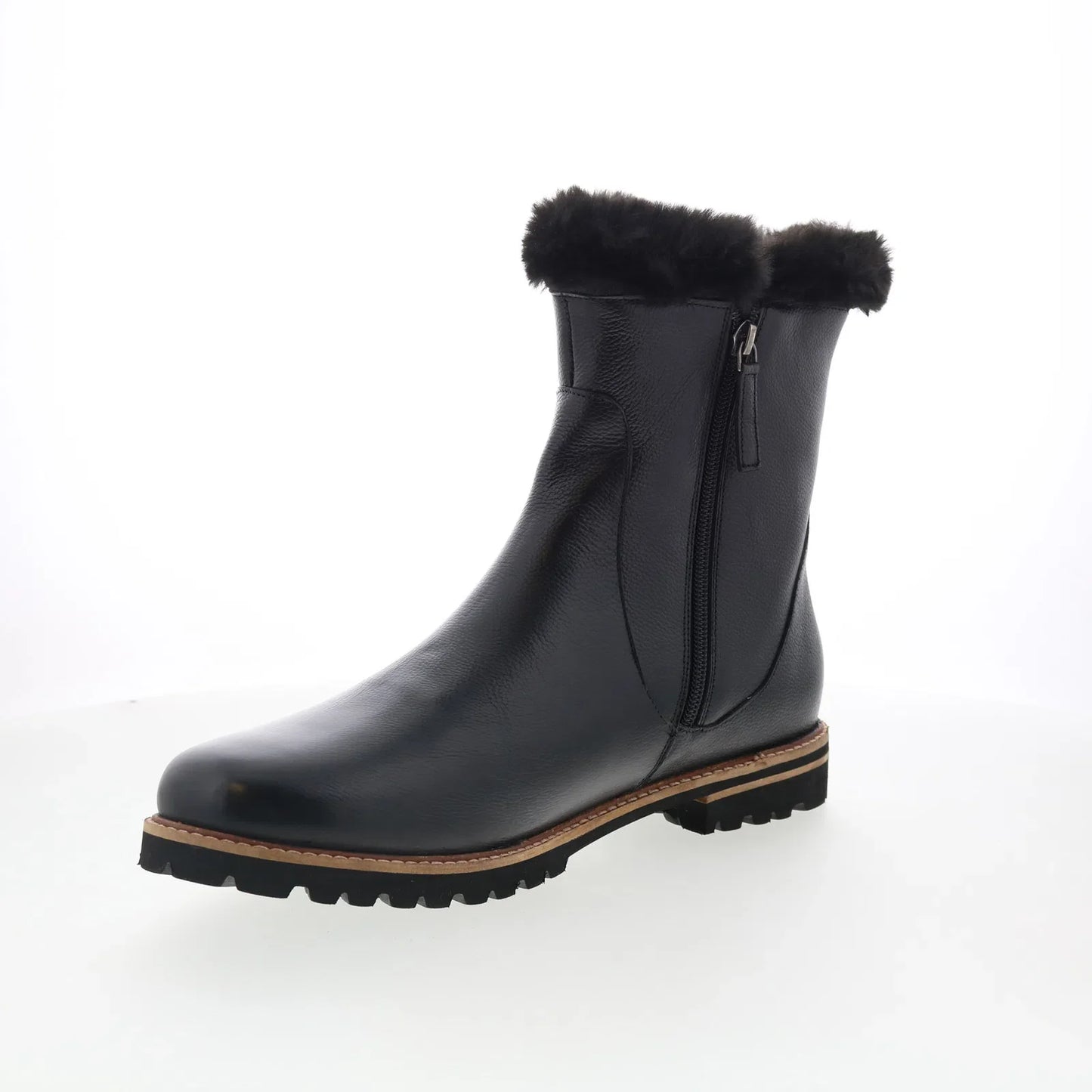 Trotters Forever T2362-001 Womens Black Leather Zipper Casual Dress Boots