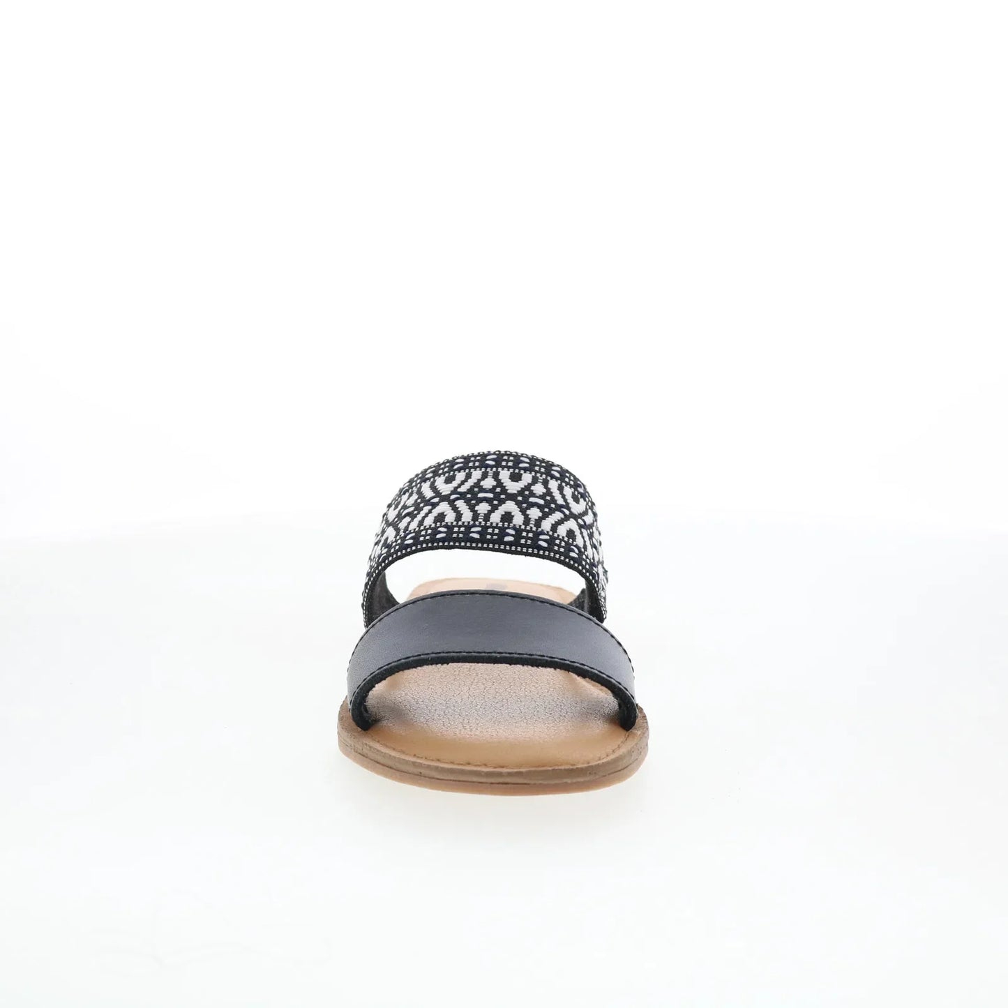 Minnetonka Franky 5918963 Womens Black Leather Slides Sandals Shoes