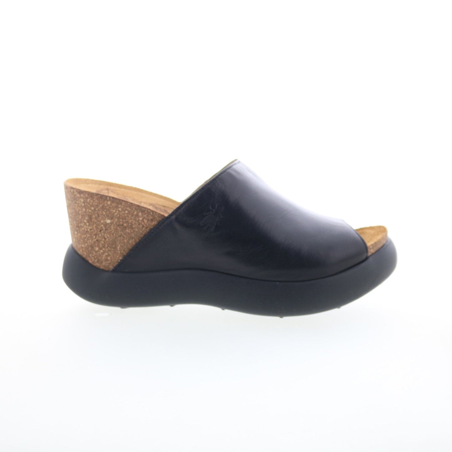 Fly London Gino GINO966FLY-000 Womens Black Leather Slides Sandals Shoes