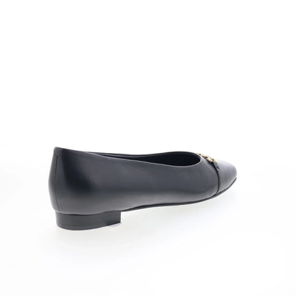 Trotters Harmony T2250-001 Womens Black Leather Slip On Ballet Flats Shoes