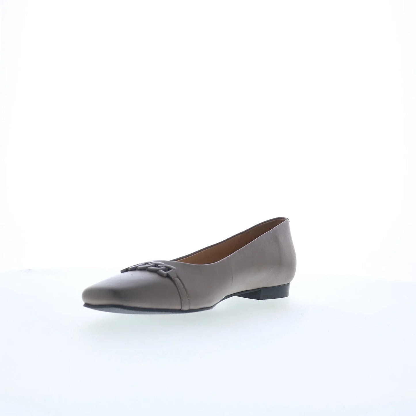 Trotters Harmony T2250-020 Womens Gray Leather Slip On Ballet Flats Shoes