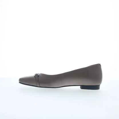 Trotters Harmony T2250-020 Womens Gray Leather Slip On Ballet Flats Shoes