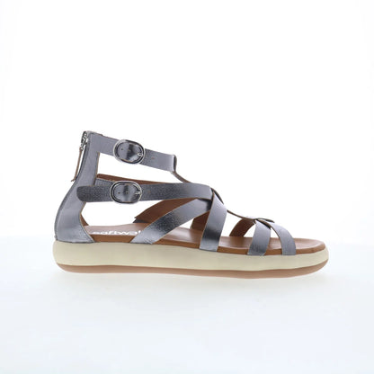 Softwalk Jamaica S2508-033 Womens Silver Leather Gladiator Sandals Shoes