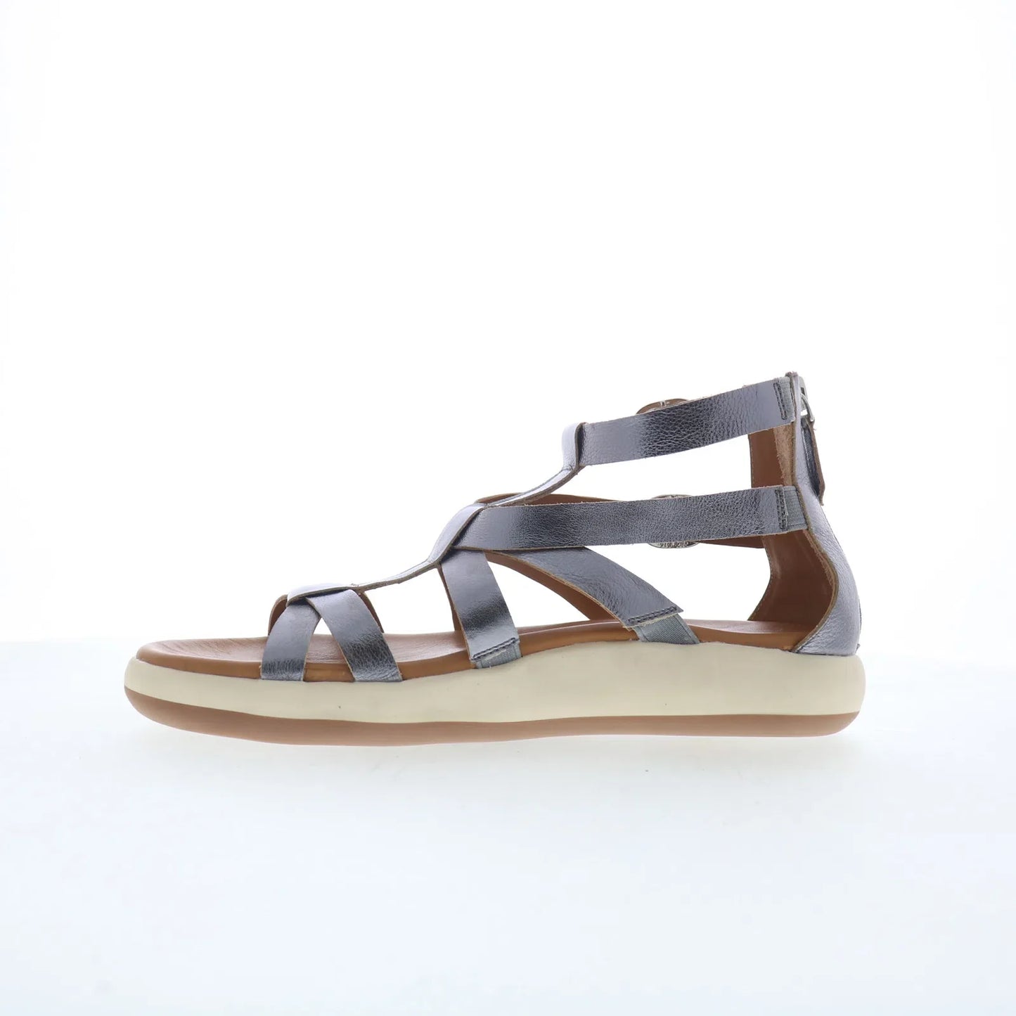 Softwalk Jamaica S2508-033 Womens Silver Leather Gladiator Sandals Shoes