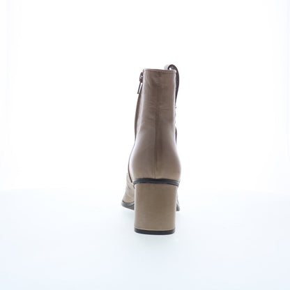 Miz Mooz Jared Womens Beige Leather Zipper Ankle & Booties Boots