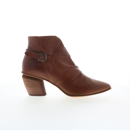 Miz Mooz Joella Womens Brown Leather Zipper Ankle & Booties Boots