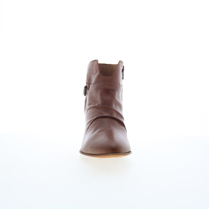Miz Mooz Joella Womens Brown Leather Zipper Ankle & Booties Boots