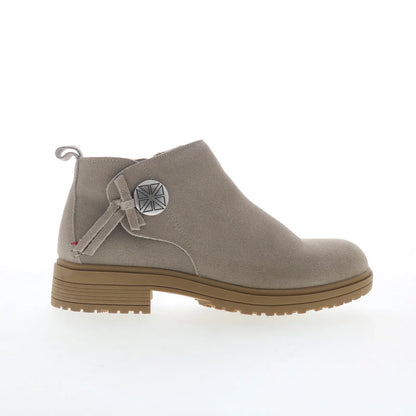 Minnetonka Joyelle 82017 Womens Gray Suede Zipper Ankle & Booties Boots