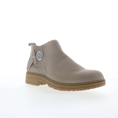Minnetonka Joyelle 82017 Womens Gray Suede Zipper Ankle & Booties Boots