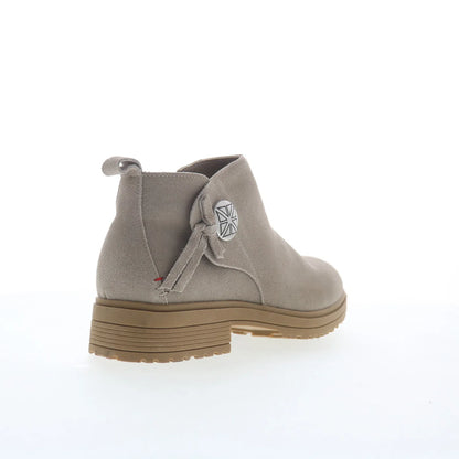 Minnetonka Joyelle 82017 Womens Gray Suede Zipper Ankle & Booties Boots