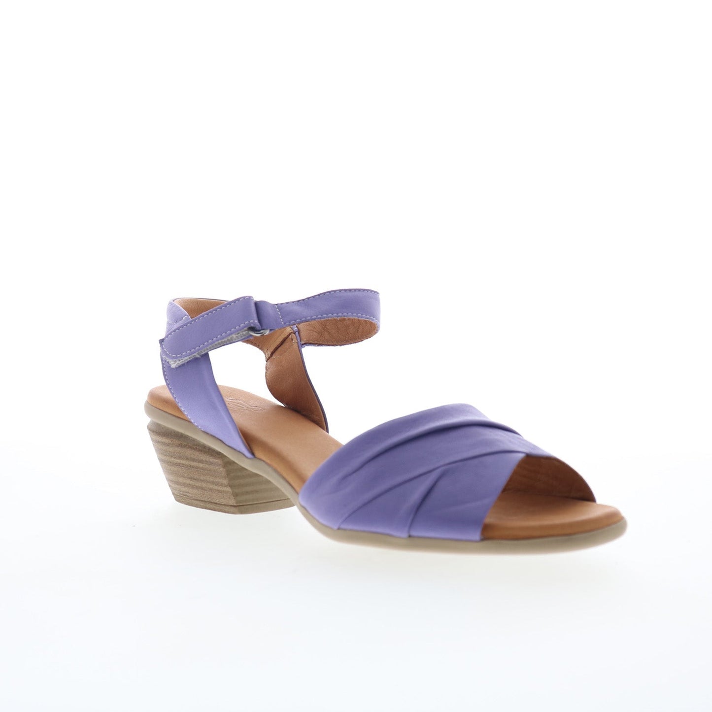 Miz Mooz Kacie Womens Purple Leather Strap Heeled Sandals Shoes