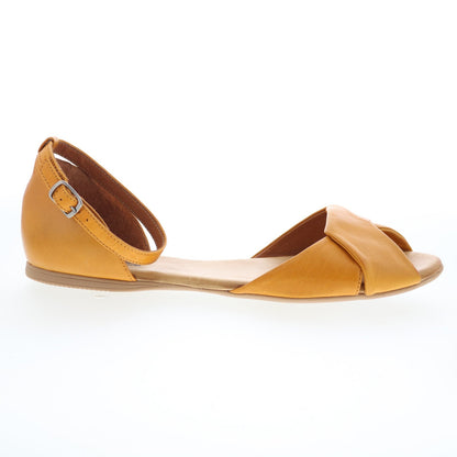 Miz Mooz Kendria Womens Brown Leather Hook & Loop Strap Sandals Shoes