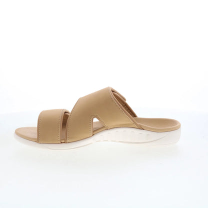 Spenco Kholo Nuevo SP1064CMP Womens Brown Wide Slides Sandals Shoes