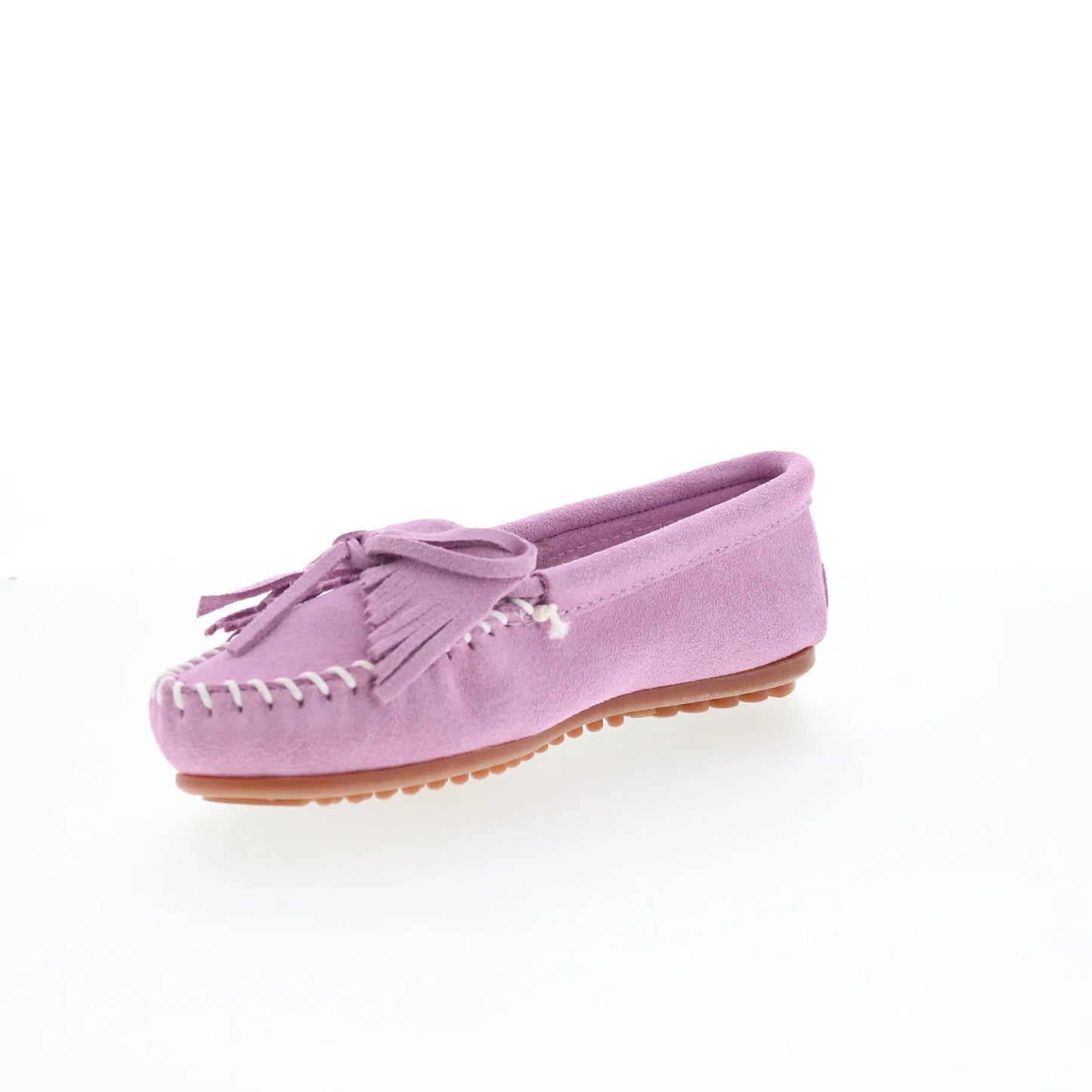 Minnetonka Kilty 406PW Womens Purple Wide Suede Slip On Loafer Flats Shoes