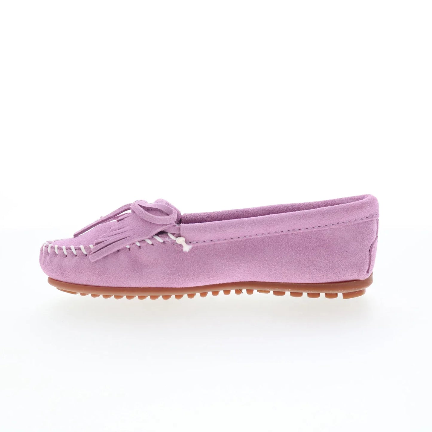 Minnetonka Kilty 406PW Womens Purple Wide Suede Slip On Loafer Flats Shoes