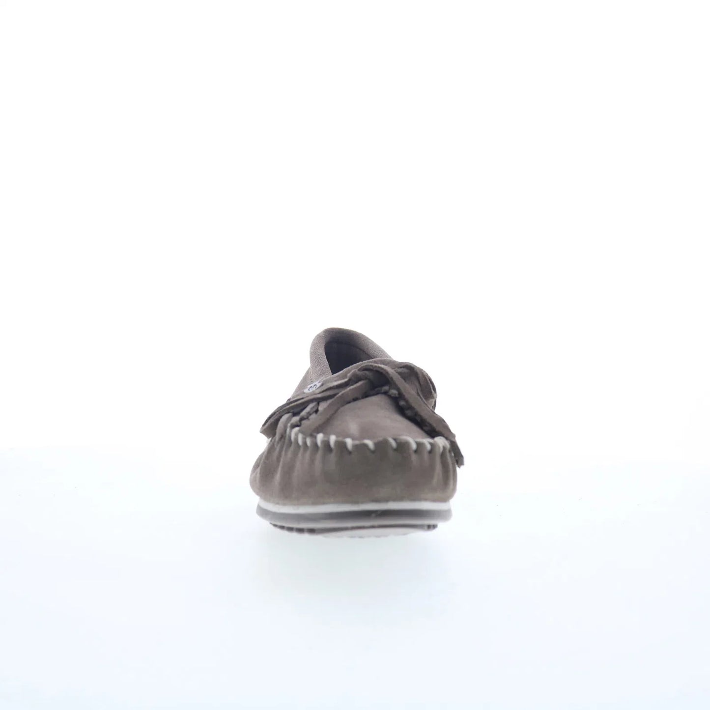 Minnetonka Kilty Plus 4301W Womens Gray Wide Suede Loafer Flats Shoes