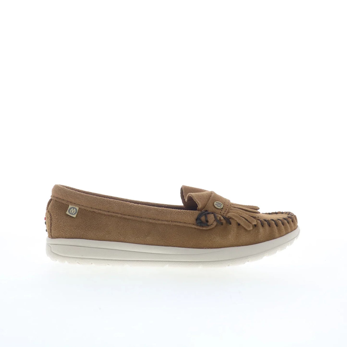 Minnetonka Kylee Kilty 61074K Womens Brown Suede Slip On Loafer Flats Shoes