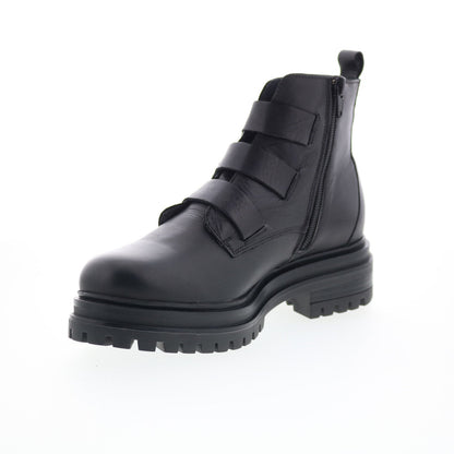 Miz Mooz Lorra Womens Black Leather Zipper Casual Dress Boots