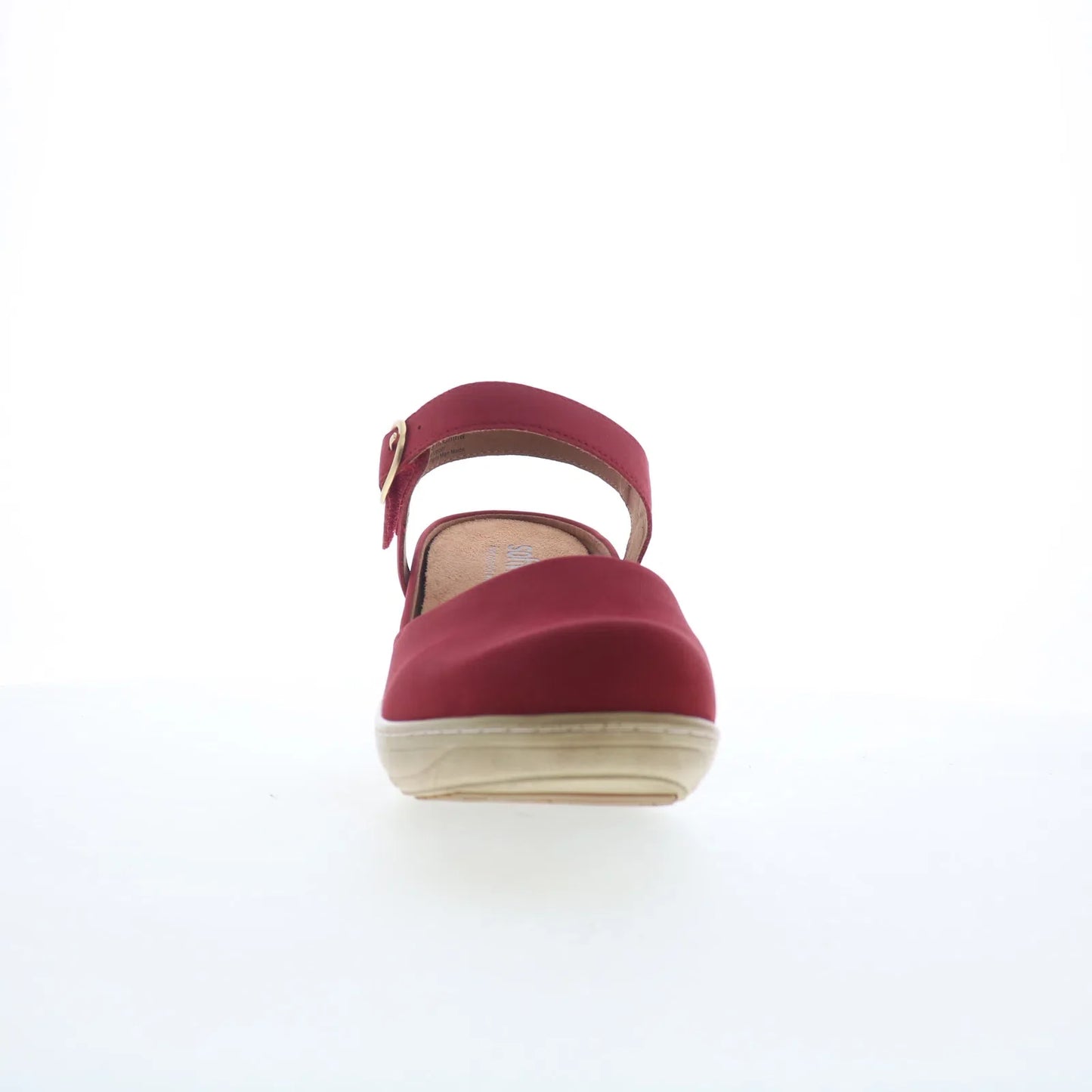 Softwalk Mabelle S2360-604 Womens Red Nubuck Strap Wedges Heels Shoes