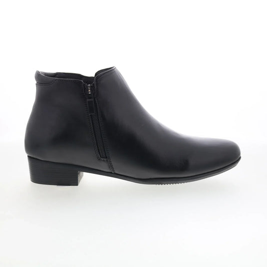 Trotters Mae T1762-001 Womens Black Leather Zipper Ankle & Booties Boots