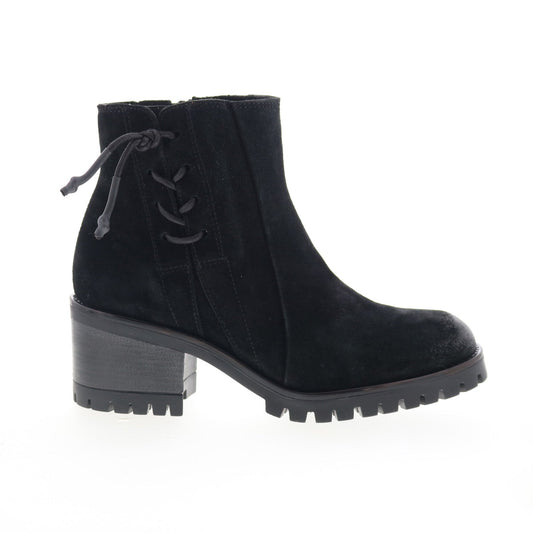 Miz Mooz Maiden Womens Black Suede Zipper Ankle & Booties Boots