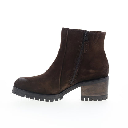 Miz Mooz Maiden Womens Brown Suede Zipper Ankle & Booties Boots