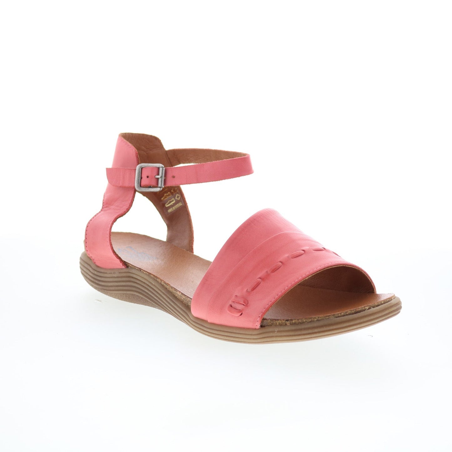 Miz Mooz Marabel Womens Pink Leather Hook & Loop Strap Sandals Shoes