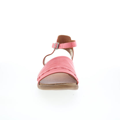Miz Mooz Marabel Womens Pink Leather Hook & Loop Strap Sandals Shoes