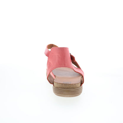 Miz Mooz Marabel Womens Pink Leather Hook & Loop Strap Sandals Shoes