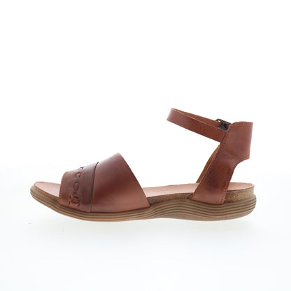 Miz Mooz Marabel Womens Brown Leather Hook & Loop Strap Sandals Shoes