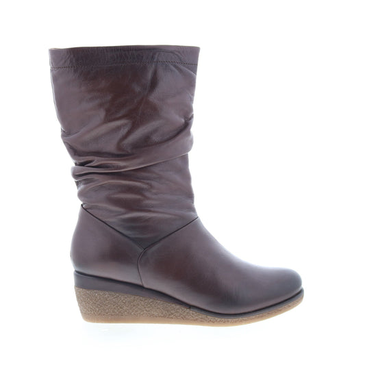 Miz Mooz Martina-MM Womens Brown Leather Zipper Casual Dress Boots